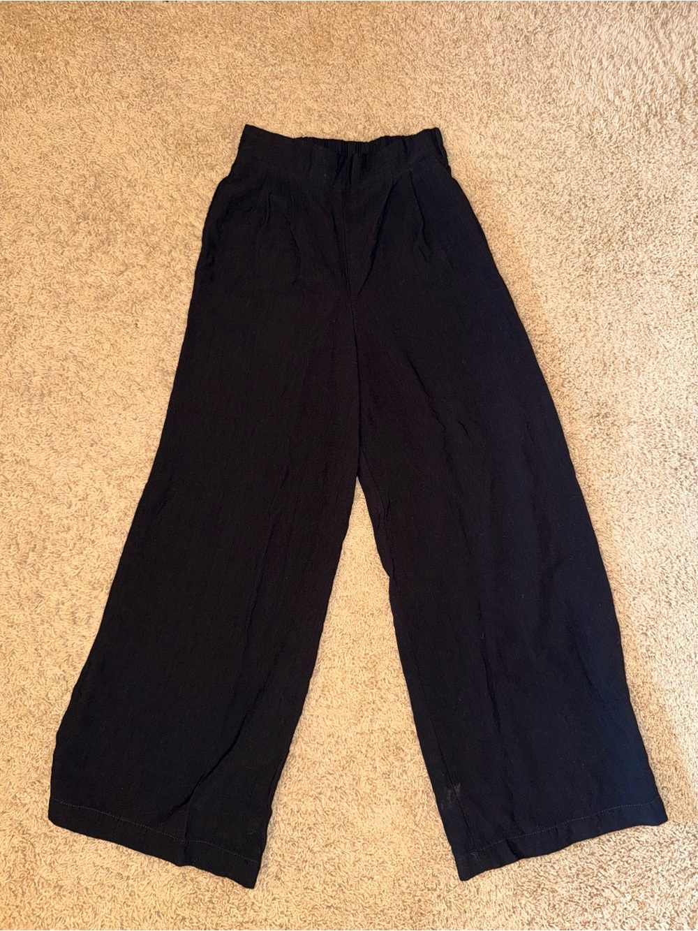 Black Wide-Leg Women's Pants - Classic High Waist - Picture 2 of 2